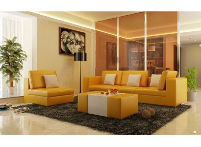 Sofagarnitur mit USB Polster Sofa Set 3+1 Leder Couchen Sofas Massanfertigung