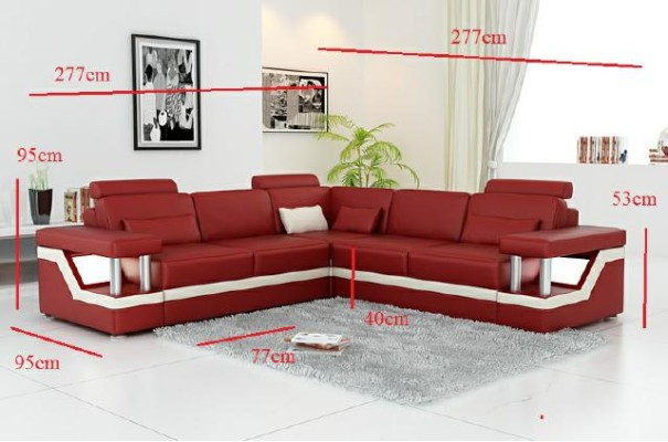 XXL Ledersofa mit USB Garnitur Wohnlandschaft Eckcouch Leder Ecksofa HAMBURG II