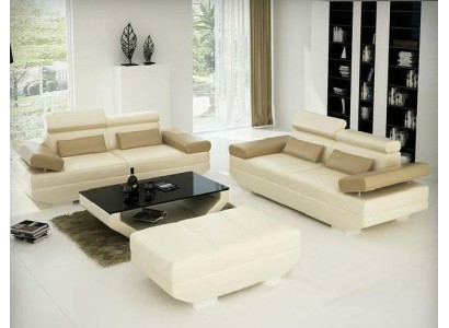 Wohnlandschaft Sofa Couch Sofagarnitur Polster Garnitur Leder AlfredD