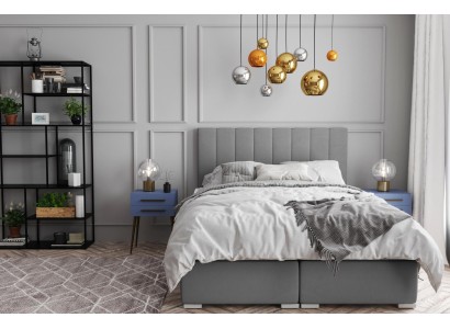 Boxspring Bett Hotel Doppel Betten Design Polster Kasten Funktion Grau