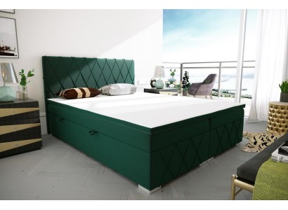 Doppel Bett Komplett Set Matratze Boxspring Topper Betten Funktion Kasten Grün