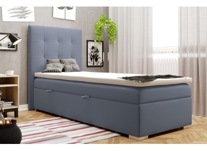 Luxus Boxspring Bett Hotel Betten Polster Funktion Bettkasten 90x200cm Blau Neu