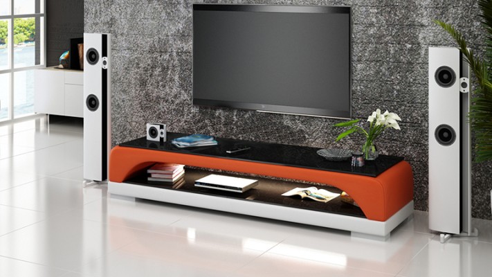 TV-cabinet TV Sideboard Leather Glass Table Television Wardrobe Table Lowboard Mo.H