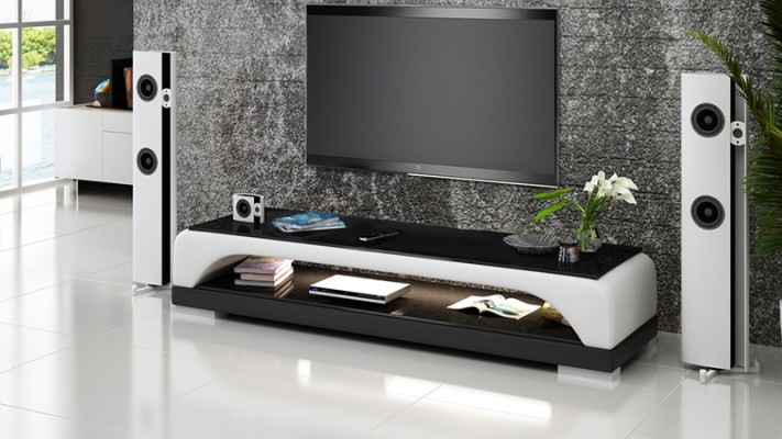 TV-cabinet TV Sideboard Leather Glass Table Television Wardrobe Table Lowboard Mo.H