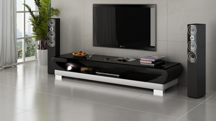 RTV TV Sideboard Leder Glas Tisch Dekor Fernseh Schrank Tisch Designer