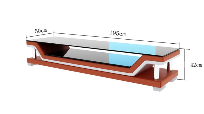 RTV TV Sideboard Leder Glas Tisch Fernseh Schrank Designer TS1003