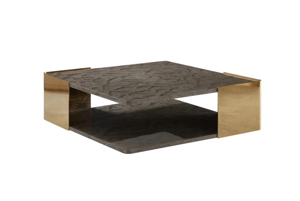 Coffee table Dark Gray Marble Living room stainless steel Modern Design