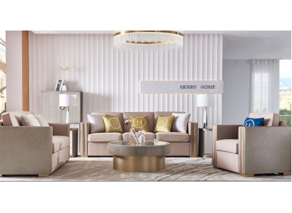 Комплект мягких текстильных диванов 3+1 для гостиной 