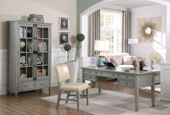 Office Set Furnishings Country House Desk Chair Filing cabinet Shelf Table 3 pcs.