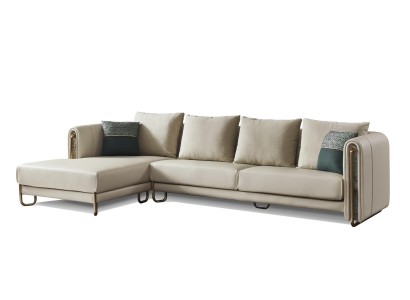 Sofa Couch Polster Garnitur Wohnlandschaft Design Ecksofa Leder L Form