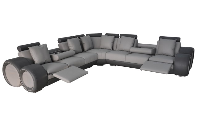 Ecke Leder Modern XXL Couch Wohnlandschaft Ledersofa Sofa L-form A1163 III