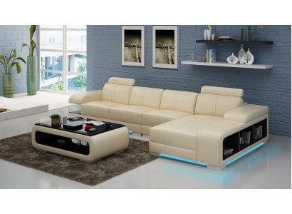 Modern Sofa L-förmiges Ecksofa aus Leder in wunderschönem Moderner Designerstil 