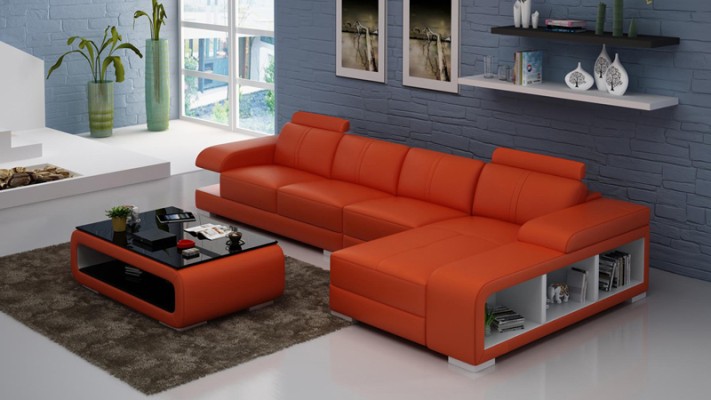 Modern Sofa L-förmiges Ecksofa aus Leder in wunderschönem Moderner Designerstil 