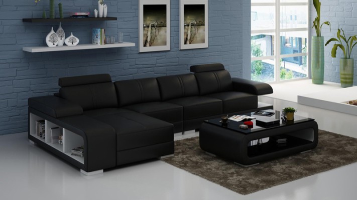 Modern Sofa L-förmiges Ecksofa aus Leder in wunderschönem Moderner Designerstil 