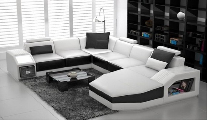 U образный белый дизайнерский диван для гостиной 