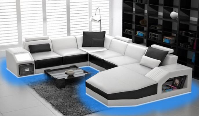 U образный белый дизайнерский диван для гостиной 