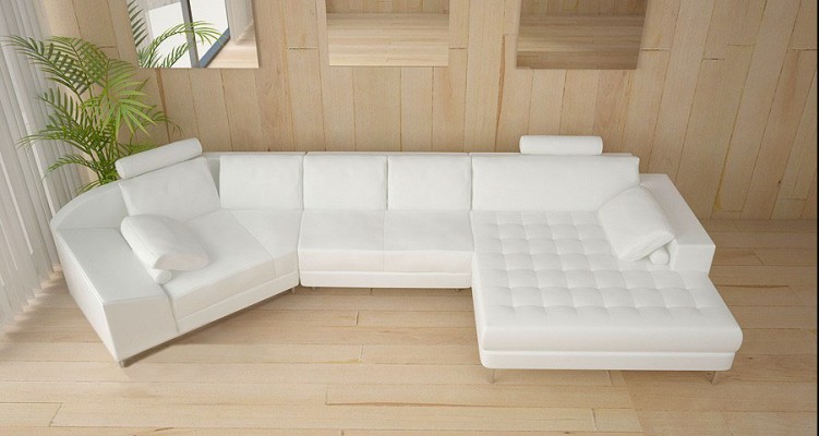 Ledersofa mit USB Wohnlandschaft Ecksofa Eck Garnitur Design Modern Sofa A1116