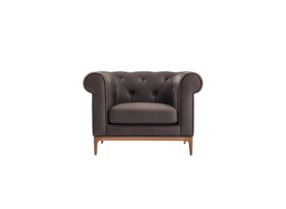 Кресло дизайнерское из эко кожи премиум класса в стиле Честерфилд 