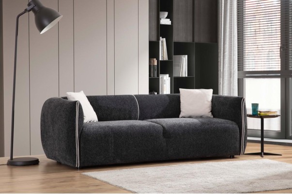 Sofa 3 Seater Luxury Living room Furniture Fabric Couches Three-seater gray new