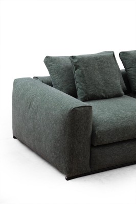 Wohnzimmer Sofa 4 Sitzer Moderne Couch Polster Sitzer Sofa grün Holz