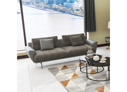 Люксовый дизайнерский 2-х местный диван на ножках в сером цвете для гостиной