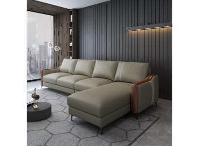 Sitz Ledersofa Couch Wohnlandschaft Garnitur Design Modern Sofas Ecksofa L-Form