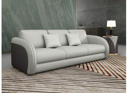 3-х местный диван в итальянском стиле с кожаной обивкой для гостиной