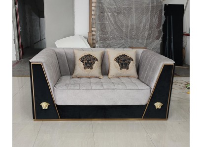 Роскошный 2-х местный диван с текстильной обивкой для гостиной