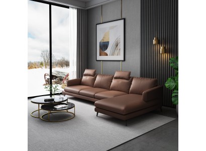 Sofa L-Form Ledersofa Couch Wohnlandschaft Ecksofa Garnitur Moderne Couchen Neu