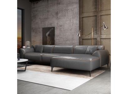 Wohnlandschaft Couch Polster Textil Leder Stoff Sitz Garnitur Eck Ecksofa L-Form