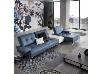 Wohnlandschaft Couch Polster Textil Stoff Leder Sitz Garnitur Eck L-Form Ecksofa