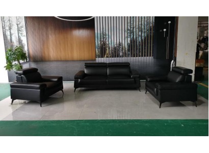 Великолепный комплект диванов 3+1+1 с кожаной обивкой для гостиной в современном стиле