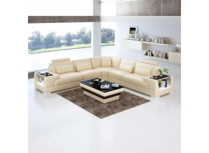 Moderne Eckcouch Design Ecksofa Wohnzimmer Möbel Lederpolster Couch