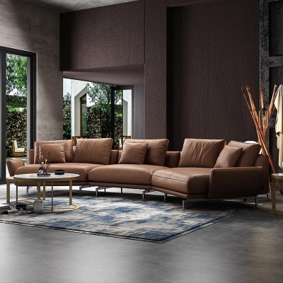 Wohnlandschaft Garnitur Design Modern Sofa Ecksofa Sofa U-Form Ledersofa Couch