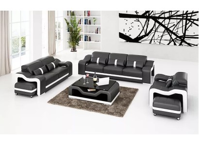 Sofagarnitur 321 Sitzer Ledersofa Modernes Sofa Wohnlandschaft Designer