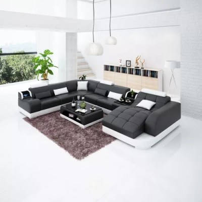 Wohnzimmer Design Ecksofa Möbel Moderne Eckcouch Lederpolster Couch