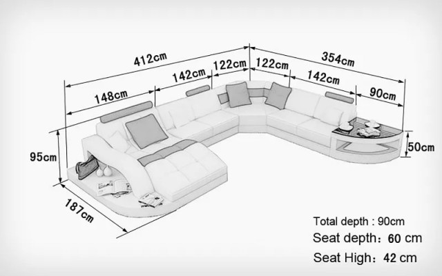 Corner sofa Design Corner sofa Living room Furniture Leather upholstery Couch Sofa Living landscape