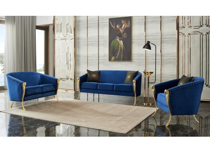 Дизайнерский комплект диванов 3+2+1 с красивой текстильной обивкой для гостиной