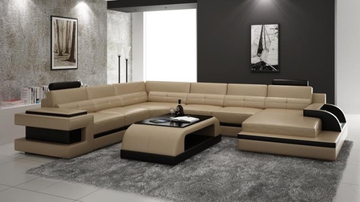 Corner sofa couch sofa led Living landscape Upholstery Suite usb illuminated Suite