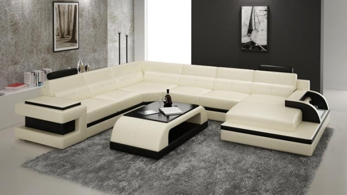 Corner sofa couch sofa led Living landscape Upholstery Suite usb illuminated Suite