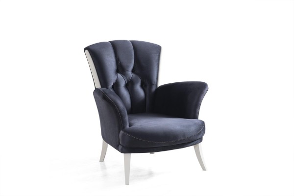 Armchair 1-Seater with Textile Upholstery Luxury Design Armchair for Living room