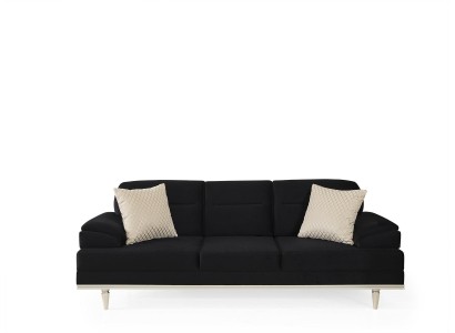 3х-местный диван для гостиной в черном цвете материал обивки ткань каркас из дерева