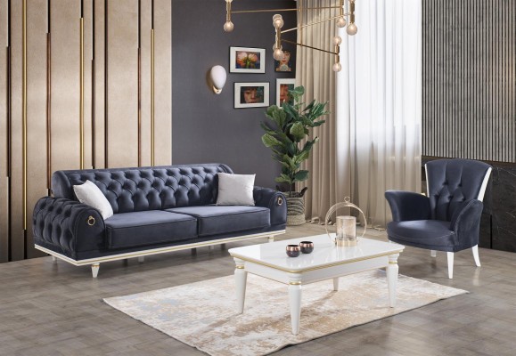 Wohnzimmer Möbel Couchen Sofa Chesterfield Sessel Couchtisch 3tlg Stoff