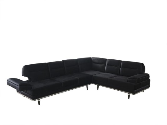 Black Corner sofa Design Textile Couches Upholstery Furniture Living room Couch