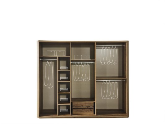 Design modernes Luxusbett 2 Nachttische Kleiderschrank inklusive 4-teiliges Set