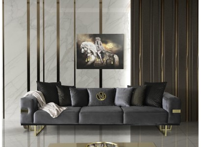 Люксовый 4х-местный диван в современном стиле текстильная обивка диван для гостиной