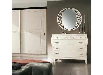 Белый сервант комод с зеркалом деревянные комоды комплект мебели 2шт Италия