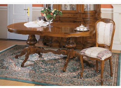 Комплект мебели для столовой обеденный стол + х2 стула Итальянская мебель в классическом стиле