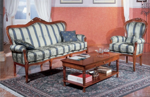 Classic Sofa set Couch 3+1 Seater Sofa Couches Italian Furniture Textile