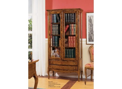 Деревянная книжная витрина с полками для гостиной Итальянская классическая мебель